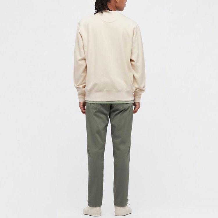 UNIQLO Solid Color Loose Fit Crew Neck Sweatshirt Unisex sweatshirt Light-Beige 444966-30