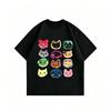 ZAZOMDE Unisex Streetwear Oversized Tshirt Graffiti Cartoon Animal Faces Graphic Cotton Short Sleeve Tops Youth Hip Hop Daily Tees