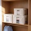 Tianshan Cotton Linen Patterned Fabric Storage Box with Transparent Window for Quilts and Clothes