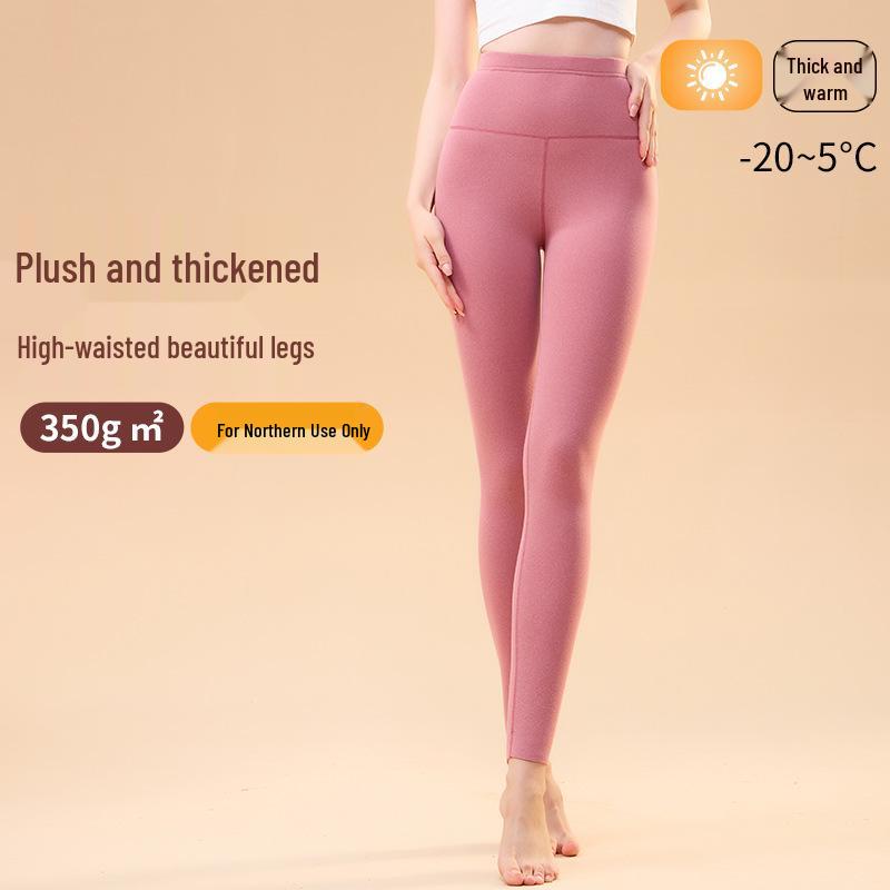 2025 Tysk Sammet Hög Midja Termoleggings för Män & Kvinnor - Dubbelsidigt Borstade Höststil Underdelar