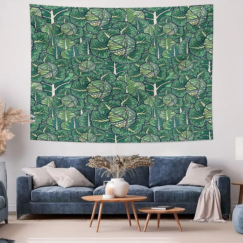 Botanical Tapestry Forest Green Wall Hanging Nature Landscape Home Decor Room Divider Backdrop Picnic Blanket Large Wall Art