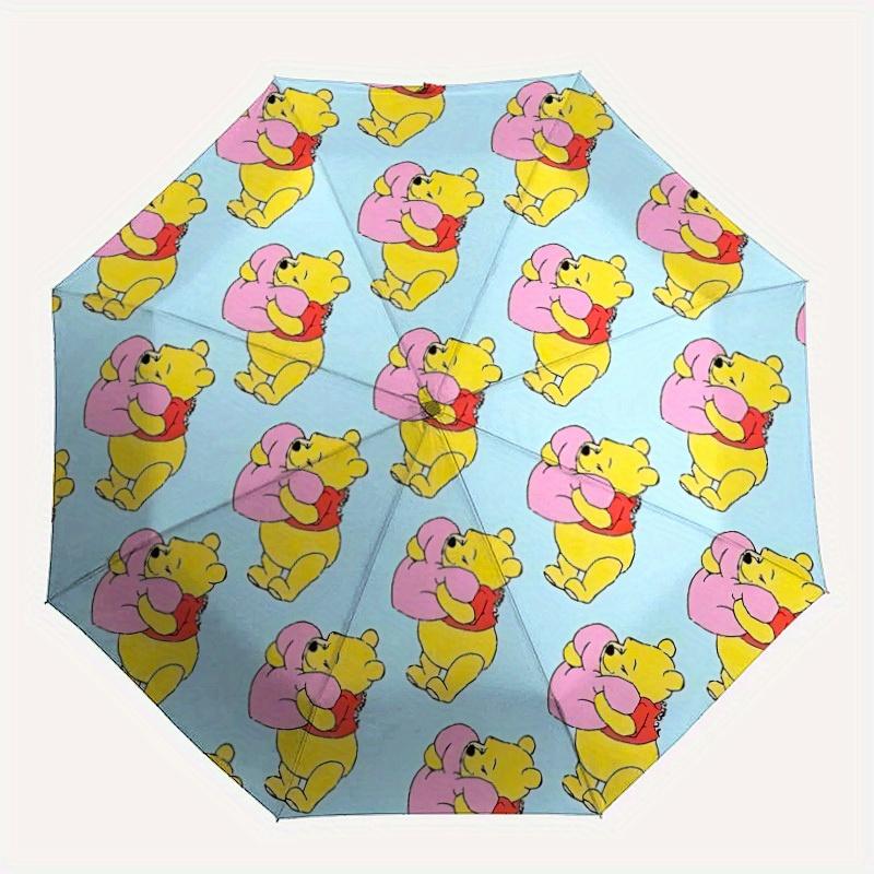 

1pc Winnie-the-Pooh Automatic Folding Umbrella - Portable Foldable Design with 8 Ribs, Durable Plastic & Iron Frame, Sturdy Ribsy250725013
