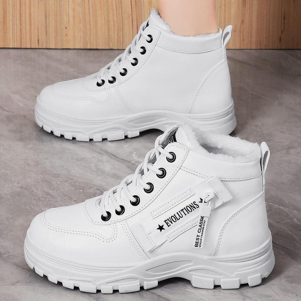 Women's Korean Style Lace-Up Mid-Calf Thick-Soled Winter Boots
