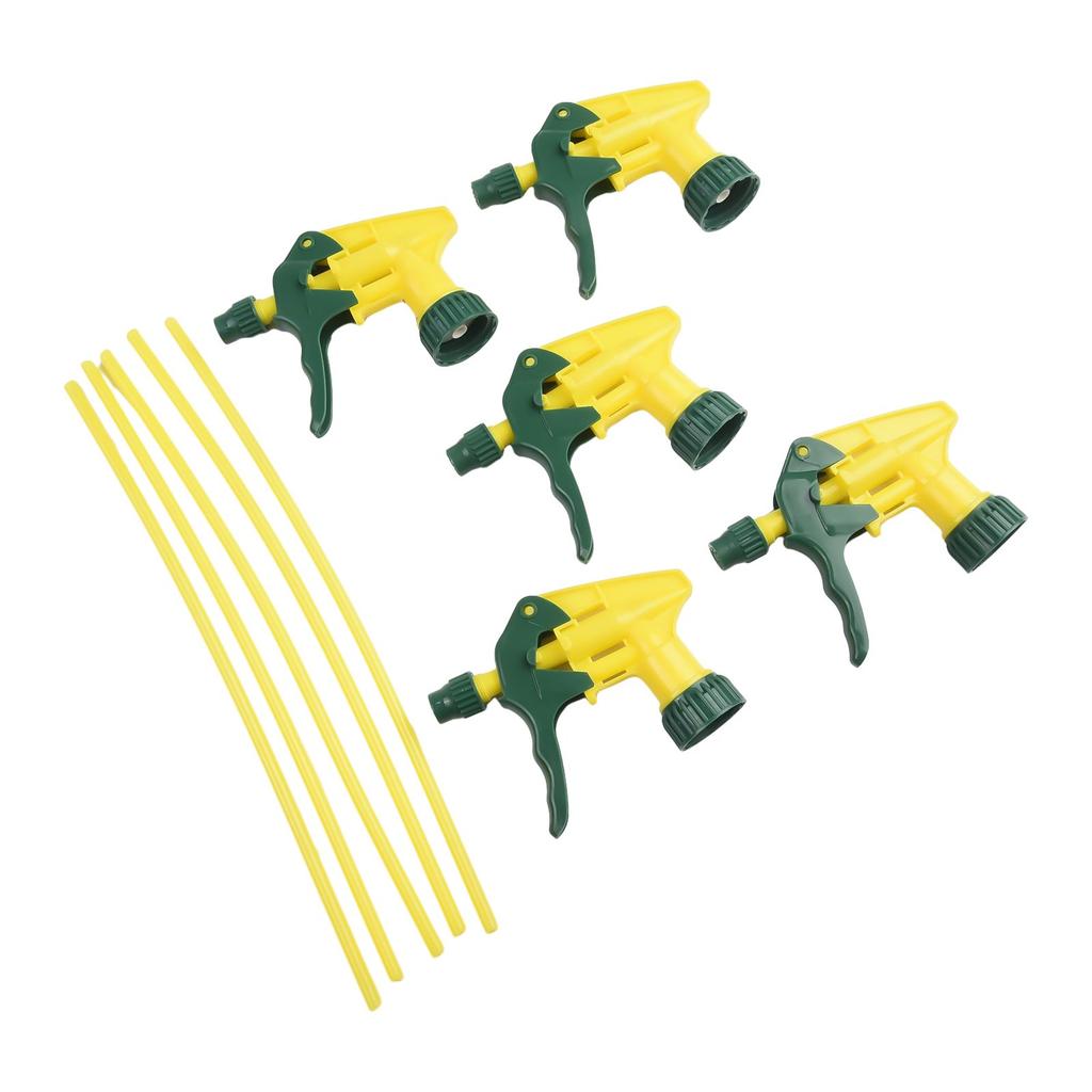 5pcs Heavy Duty Trigger Sprayer Nozzle Heads for Standard Spray Bottles Industrial Grade Plastic Replacement Parts