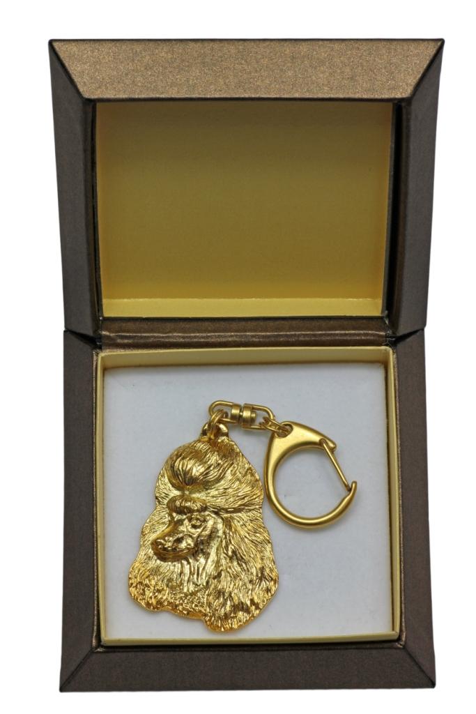 Poodle - Gilded Key Ring with Dog In Gift Box, Handbag Decoration, Luxury Accessory by Art-Dog Brand