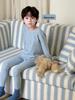 Self-Heating Kids' Warm Set: Thickened Autumn/Winter Top & Bottoms, Silk Homewear for Boys and Girls.
