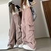 Women's High Waist Paratrooper Cargo Pants, Spring/Autumn 2025 - Loose Wide Leg Windbreaker for Hiking.