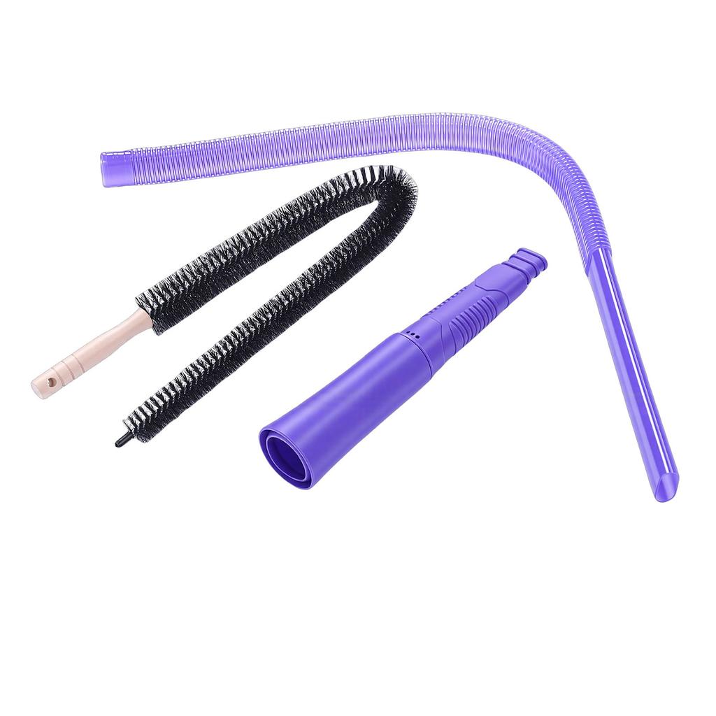 Dryer Lint Vacuum Attachment Flexible Extendable Vacuum Hose Attachment and Cleaning Brush Purple