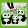 Adorable Panda Plush Toy With Frog Ice Cream And Bee Headpiece For Fun Gifts