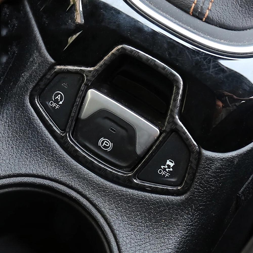 For Jeep Compass Accessories 2017 2018 2019 2020 Electronic Auto Handbrake Hand Brake Button Sticker Panel Trim Decoration Cover 4eg