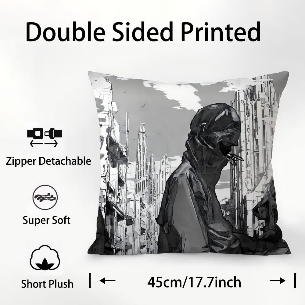 Design B-Beny J-Jr Pillow Case Plush Fabric Soft Double Sided Print Sofa Cushion Cover Throw Pillow Covers