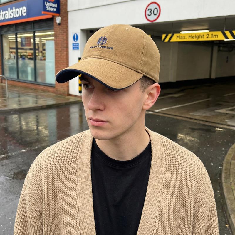 Vintage Embroidered Alphabet Baseball Cap Men'S And Women'S Versatile Sunshade Sun Protection Cap Tide Outdoor Casual Cap