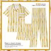 Pajamas Women'S Japanese Simple Yellow Striped Summer Short-Sleeved Shorts Trousers Loose Large-Size Loungewear Set