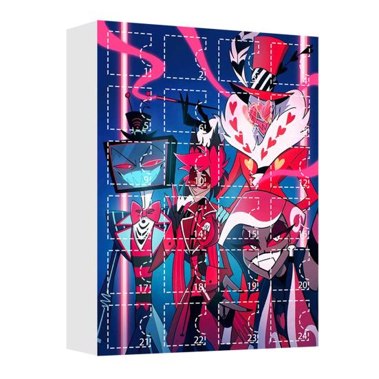 Hazbin Hotel Advent Calendar 24 Day Christmas Countdown Box with Unique Window Design Multifunctional Holiday Decoration for Kids Rooms Houses Cars