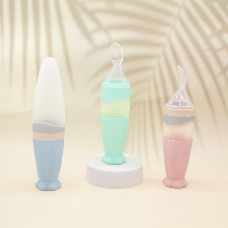 Бутылочка для кормления младенцев, силиконовая детская ложка для кормления овощей и фруктов, бутылочка для риса и хлопьев, детская тарелка