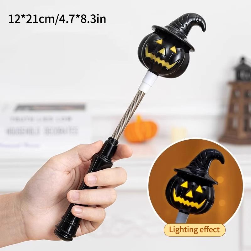 Halloween Decoration Pumpkin Stick Pumpkin Shaker Lightstick Handheld Ghost Glowing Rod Glow Stick Day of The DeadLightsticks