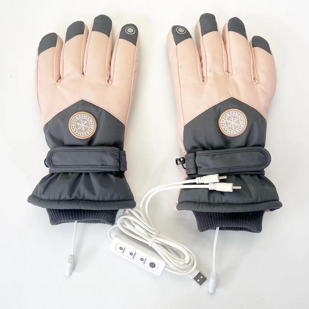 USB Heated Touch Screen Ski Gloves for Winter Outdoor Cycling