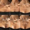 Pendentif Étoile Brillante Chaîne de Clavicule Choker Chaîne Perles Imitation Luxe Léger Collier à Franges