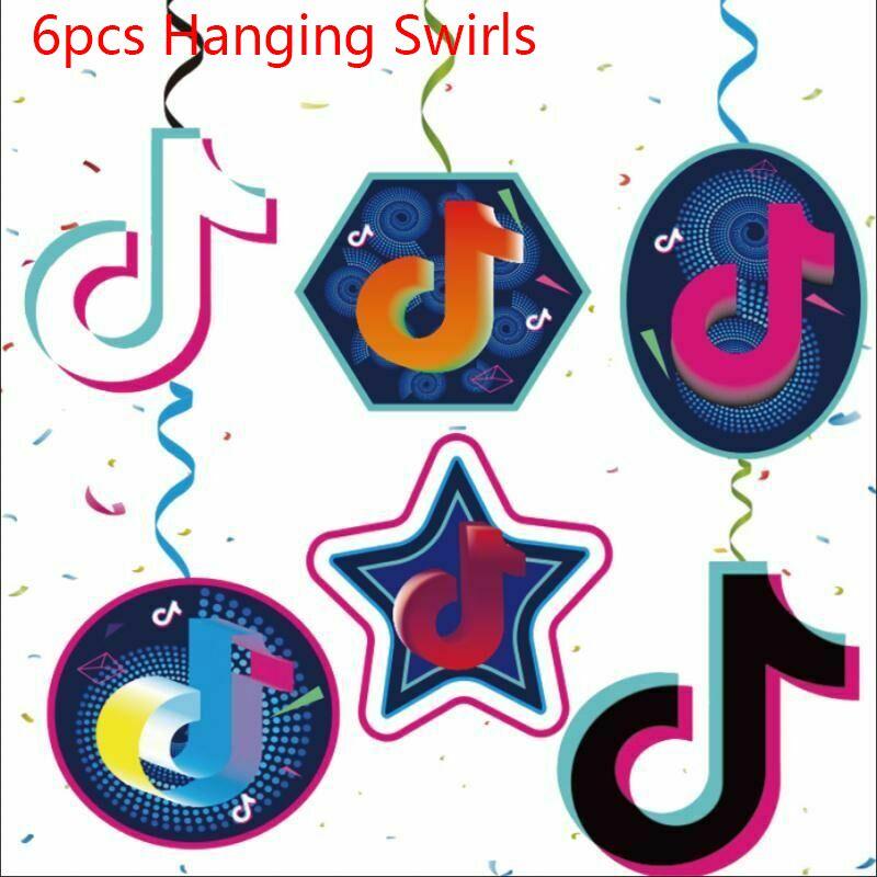 Colorful Tik Tok Birthday Party Supplies Set Featuring Fun Tableware Decor Plates Cups And Banner