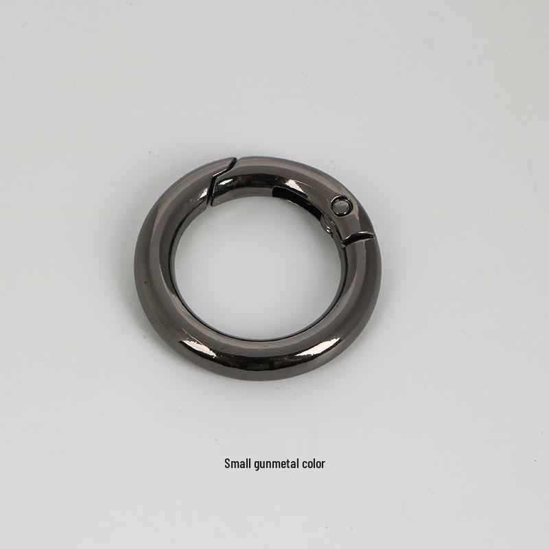 Metal Round Single Ring Buckle Hook Keychain - Bags & Luggage Accessories