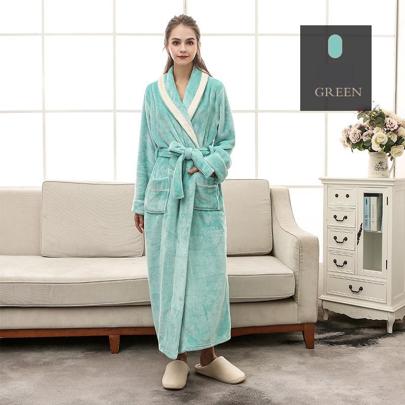 Lounge Robes Comfortable Elegant Autumn and Winter Thickening Plus Large Size Mink Flannel Couple Robe Men Splicing Inlaid Color Facecloth Bathrobe