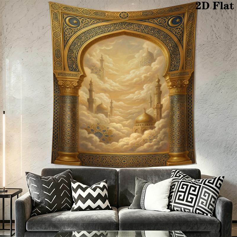 Muslim Wall Tapestry Aesthetic Wall Hanging Printed Fabric Blanket Decorative Tapestries for Bedroom Living Room Home Decor