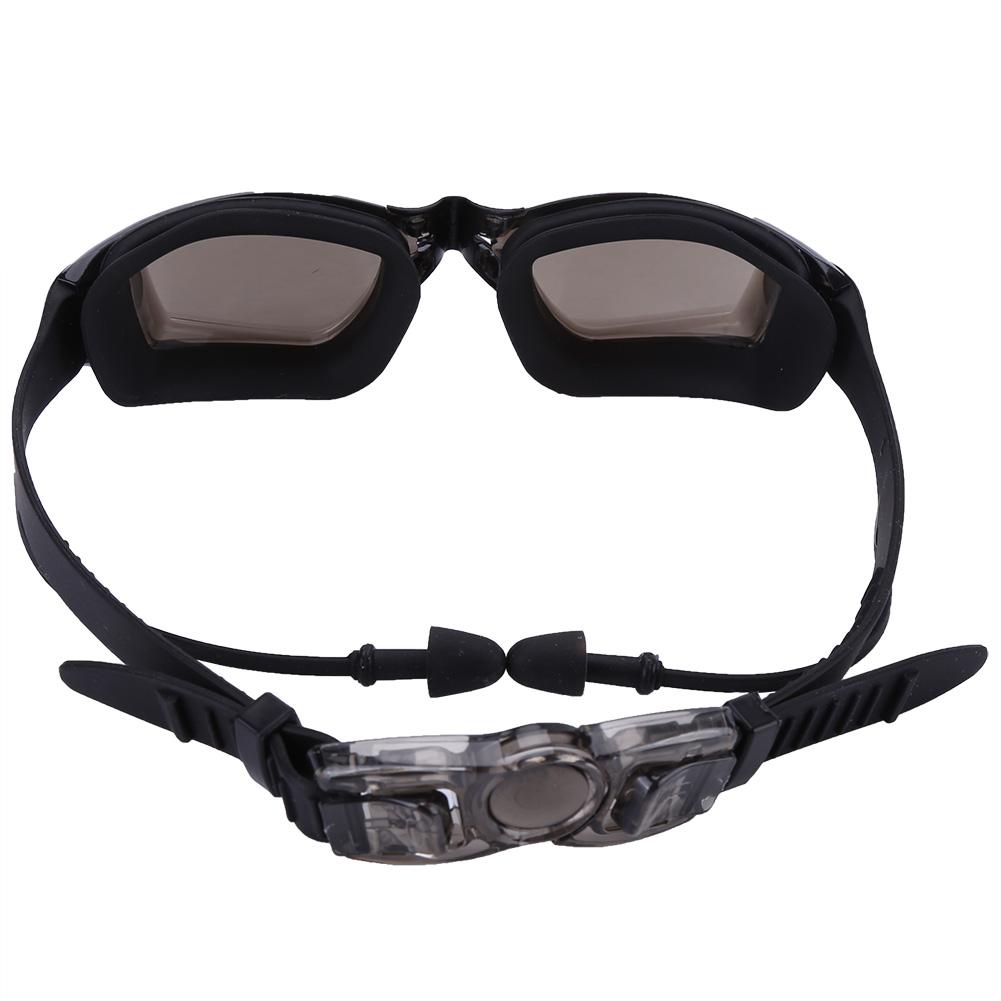 

New Fashion Adjustable Waterproof Anti Fog Swimming Goggles with Ear Plugs (Black)