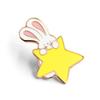 Entzückende Kaninchen-Stern-Brosche: Lustiger Tier-Anstecker für Kinder-Taschen & Kleidung
