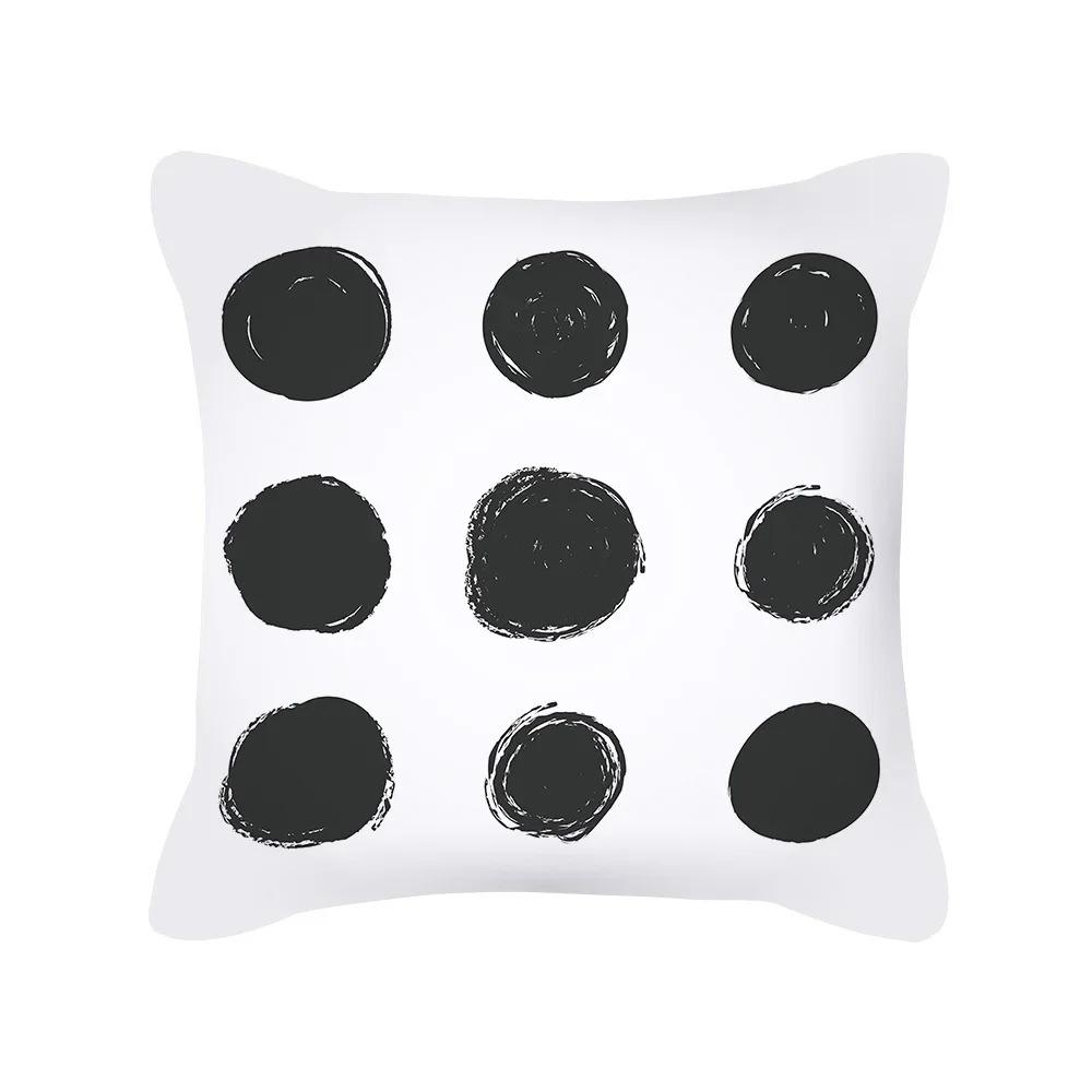 Kissenbezug schwarz und weiß, Kissenbezug mit geometrischem Druck, Moderner und schlichter Stil, Heimdekoration, für Sofa