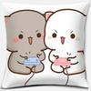 45X45Cm Cartoon Cute Pillow Case Mocha Mochi Peach Cat Cushion Cover Pillow Cover Decorative Pillows For Sofa Car Pillowcase