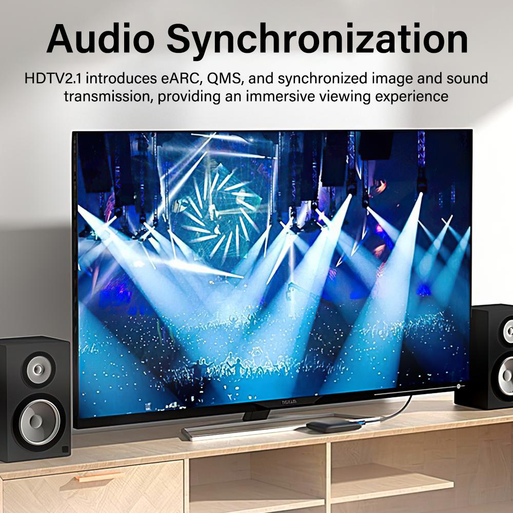 8K Cable 2.1 120Hz 4K HDMI-Compatible 2.1 Cable 8K Ultra High Speed HDR eARC for HDTV Box Projector PS4 Audio Cable 1M 2M 3M 5M 10M