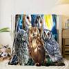 Night Owls In The Moonlight Blanket Flannel Blanket Throw Blanket Sofa Cover Blanket Soft Premium Blanket Picnic Blanket Tv Blanket Gifts