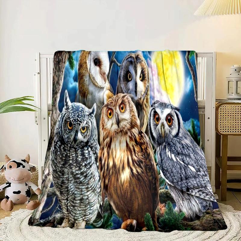 Night Owls In The Moonlight Blanket Flannel Blanket Throw Blanket Sofa Cover Blanket Soft Premium Blanket Picnic Blanket Tv Blanket Gifts