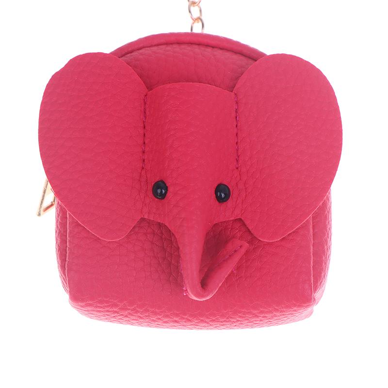 Pu Leather Elephant Money Bag Women Coin Purse With Key Ring Multifunctional Zipper Cartoon Storage Bags Key Case