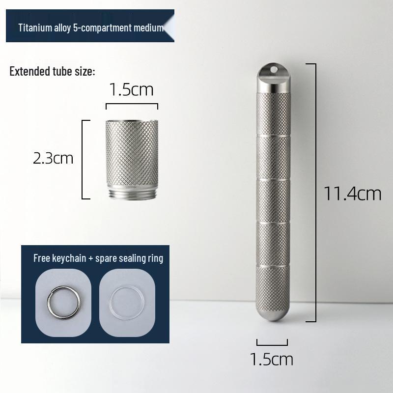 Compact Titanium Non-slip Pill Box - Multi-compartment, Waterproof, Moisture-proof, Perfect for On-the-go Storage