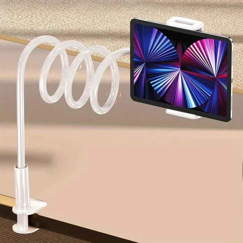 Thickened Flexible Arm Goose Neck Tablet Stand,1pc Tablet and Phone Holder,Suitable for Bed, Bedside, Desk, Bed Headboard, Table