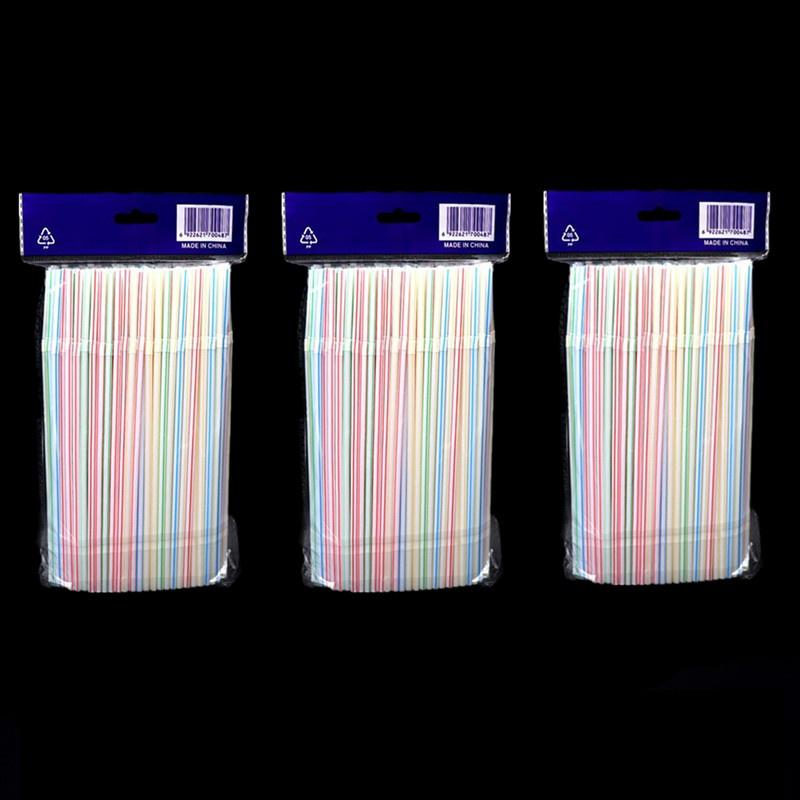 

100/200/300 шт. одноразовые пластиковые трубочки с локтями для кухонных принадлежностей, баров, вечеринок, мероприятий, похожих на принадлежности, полосатые гибкие коктейльные питьевые трубочки 300pcs