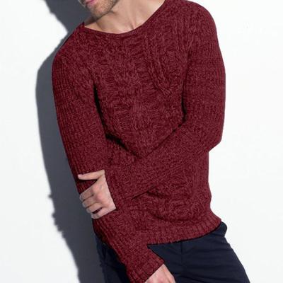 2025 Autumn/Winter New Arrival Men's Solid Color Round Neck Long Sleeve Sweater
