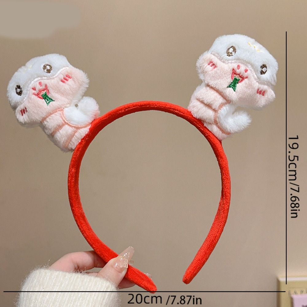 Hairpin New Year Pendant Red Hairband Plush Snake Year Headband Cute New Year Headdress  Prom Props