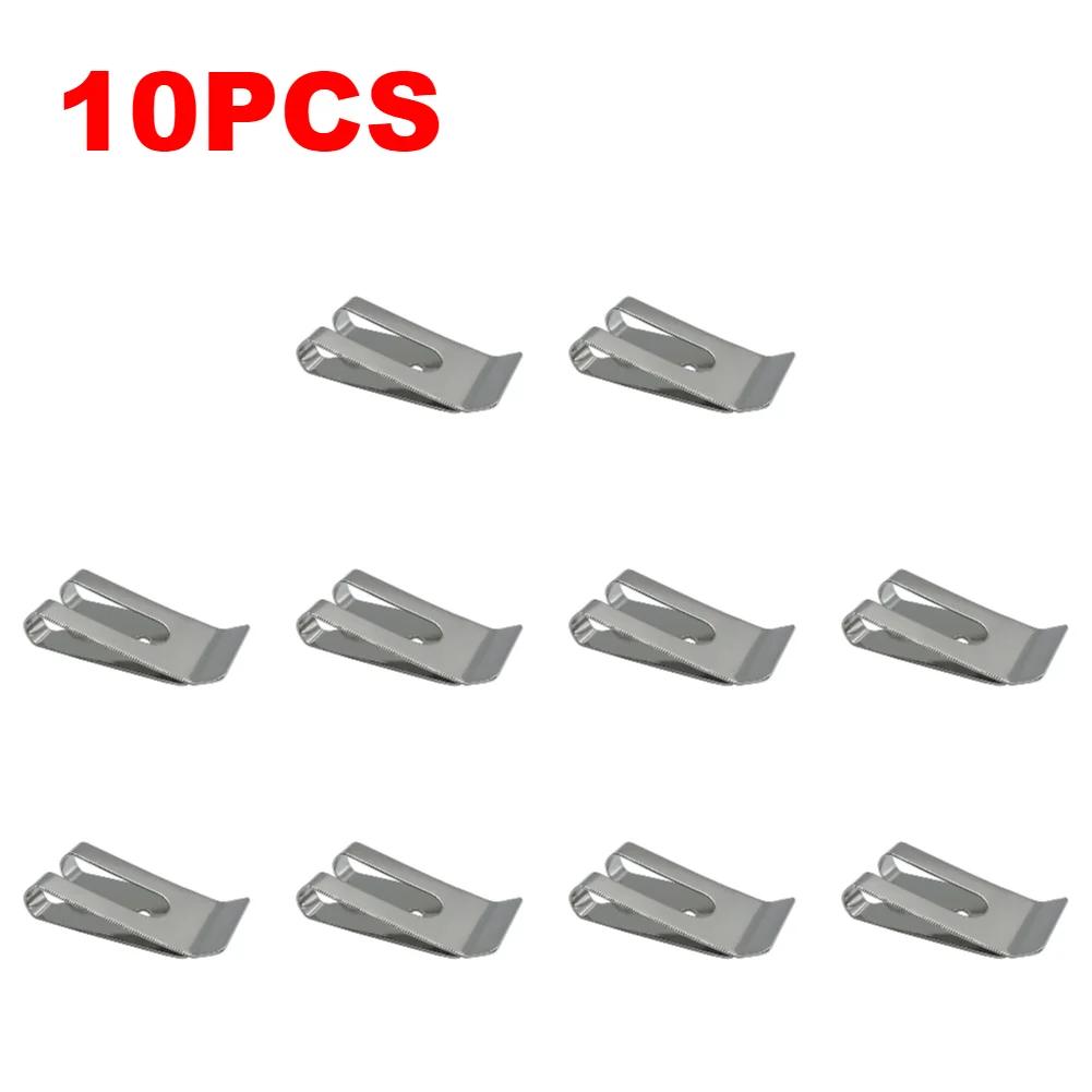 1-10PCS Metal Waist Belt Buckles Sheath Clip Clasp Pocket Wallet Wallet Key Hook Stainless Steel Silver Cash Holder Clips Tool