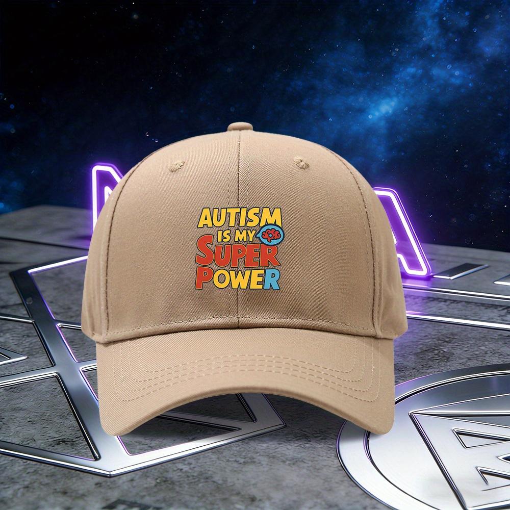 Pc Adjustable Denim Baseball Cap with Autism Is My Superpower Print Lightweight Printed Womens Hat Superpower Mens Tre