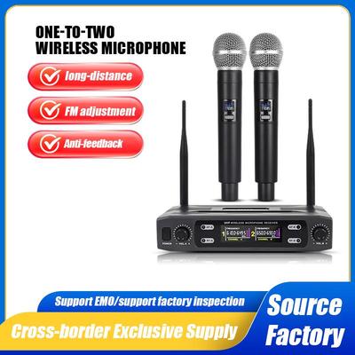 Dual UHF Wireless Microphone for Home Karaoke, Conference, and Performance