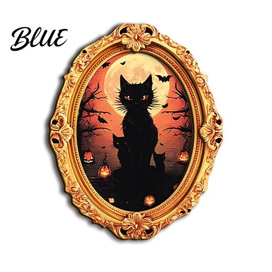 Kitchen Refrigerator Magnet 1/6Pcs Halloween Retro Frame Magnet Wooden Fridge Set Decoration Memo Note Holder for Holiday Party Cartoon