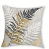 Golden Leaf & Palm Tree Pillowcase ,Sofa Bedroom Cushion Cover, Single-sided Printing, Without Pillow Core