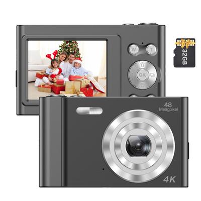 Andoer 4k 48mp Digital Camera Video Camcorder 2.4-inch Ips Screen Af 16x Digital Zoom Anti-shake With 32gb Card Gift For Kids