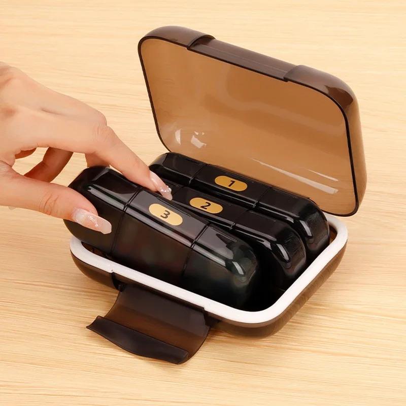 Heti gyógyszeradagoló 4-szer naponta gyógyszeres doboz hordozható utazó gyógyszertartó halolajok vitamin gyógyszeres doboz tartó pastillero