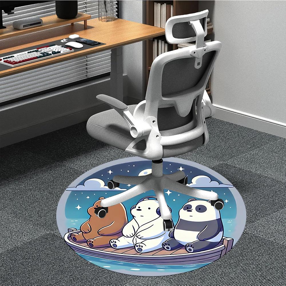 

1pc We Bare Bears Office Round Area Rug, Under Office Chairs Bedroom Living Room Home Decor, Room Decoa1022213 80cm by 80cm