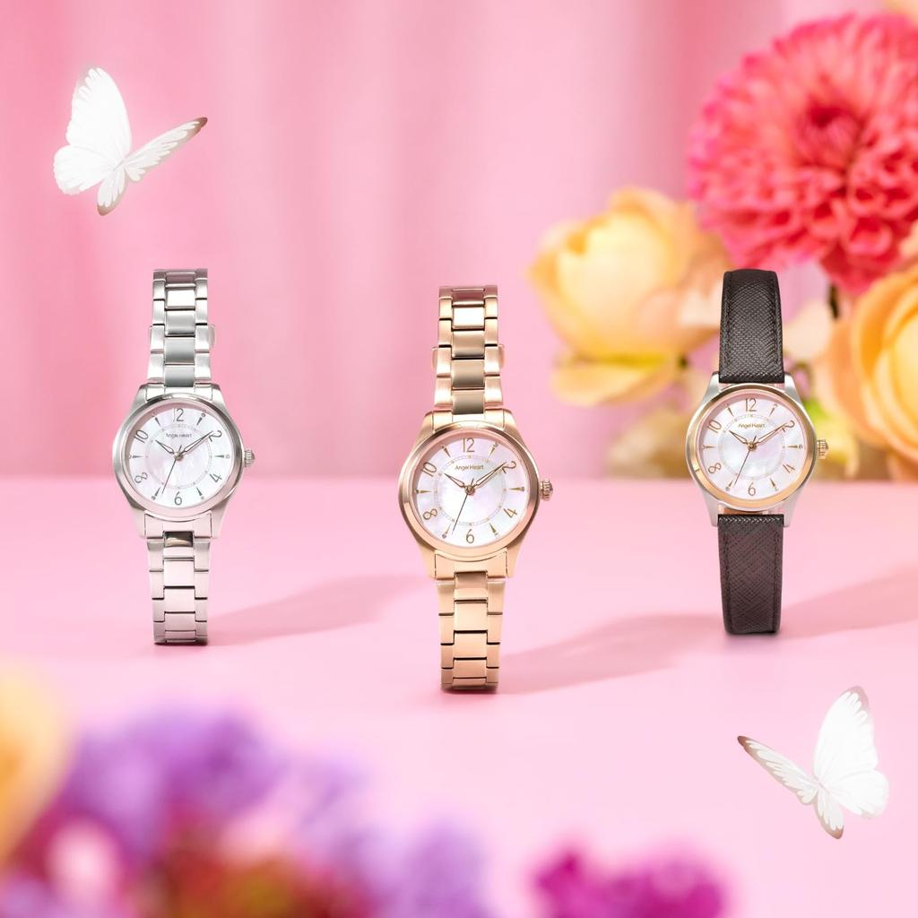 Twinkle Time Solar Water Resistant for Daily Sapphire White [AngelHeart] Watch, Powered, Use, Crystal, Mother-of-Pearl Dial, TT28SS, Women's