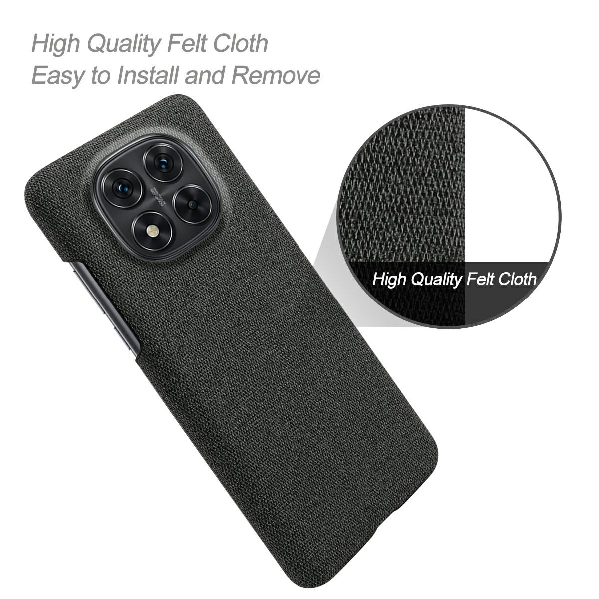 

For Xiaomi Redmi Note 14 Pro 5G/Poco X7 5G Phone Case Cloth Texture Anti-Scratch Protective PC Back Cover Brown