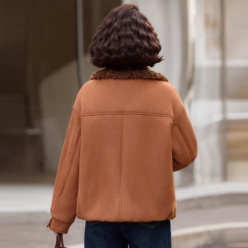 Mid-Aged Women's Plush-Lined Winter Cotton Coat